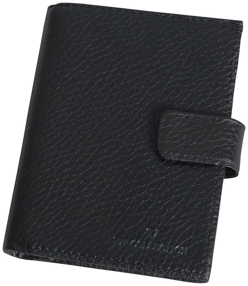 Мужской кошелек из зернистой кожи на кнопке Vip Collection 102595 (черный) фото №1 Мужской кошелек из зернистой кожи на кнопке Vip Collection 102595 (черный) modnotak фото №1