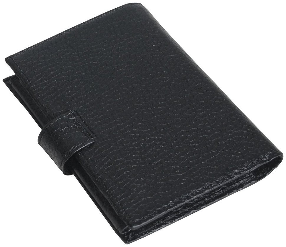 Мужской кошелек из зернистой кожи на кнопке Vip Collection 102595 (черный) фото №2 Мужской кошелек из зернистой кожи на кнопке Vip Collection 102595 (черный) modnotak фото №2