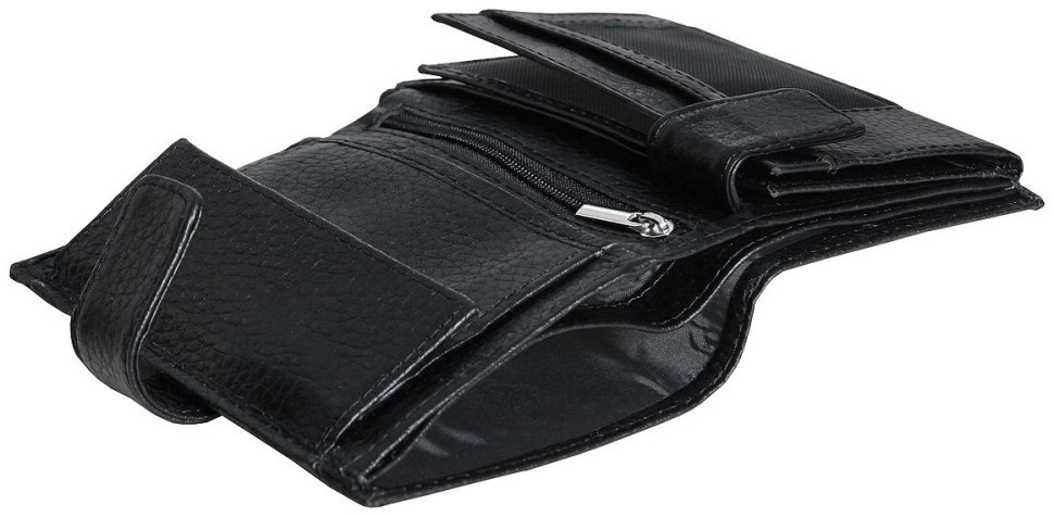 Мужской кошелек из зернистой кожи на кнопке Vip Collection 102595 (черный) фото №6 Мужской кошелек из зернистой кожи на кнопке Vip Collection 102595 (черный) modnotak фото №6