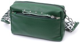 Женская кожаная сумка с оригинальным бегунком Vintage 22651 Зеленая