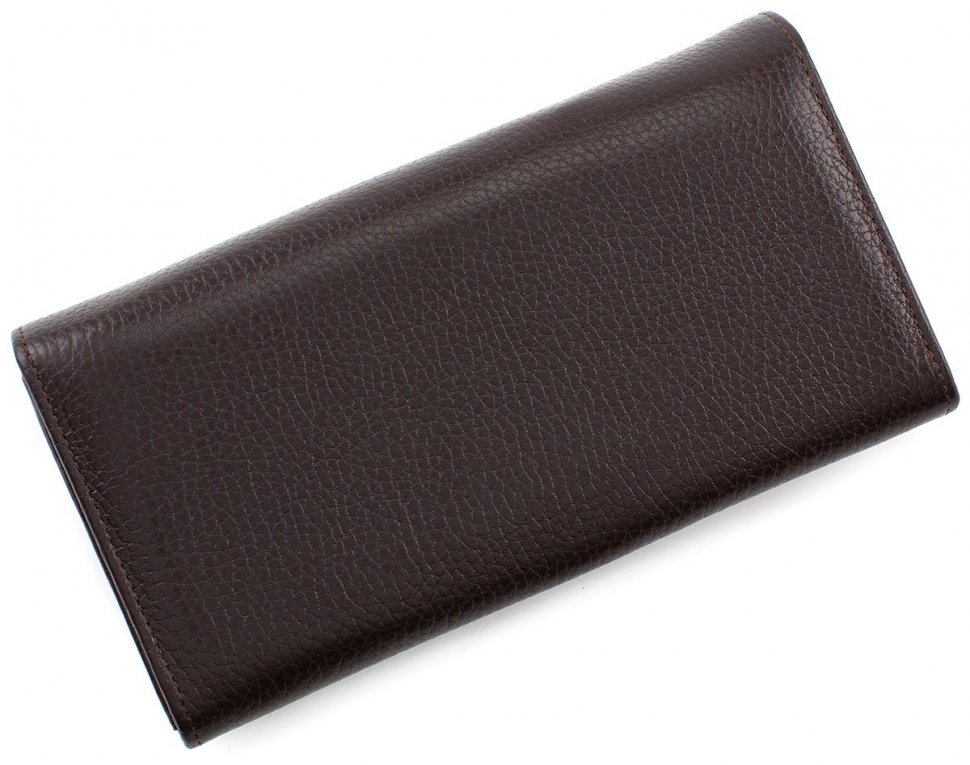 Місткий шкіряний гаманець коричневого кольору Bond Non (10523)