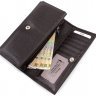 Вместительный кожаный кошелек коричневого цвета Bond Non (10523) - 6