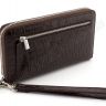 Солідний коричневий гаманець-клатч зі шкіри під крокодила - KARYA (17441) - 3