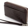 Солідний коричневий гаманець-клатч зі шкіри під крокодила - KARYA (17441) - 1