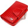 Жіночий гаманець червоного кольору з натуральної шкіри з тисненням із монетницею CANPELLINI (2421731) - 1