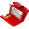 Жіночий гаманець червоного кольору з натуральної шкіри з тисненням із монетницею CANPELLINI (2421731) - 4