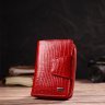Женский кошелек красного цвета из натуральной кожи с тиснением с монетницей CANPELLINI (2421731) - 8