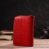 Жіночий гаманець червоного кольору з натуральної шкіри з тисненням із монетницею CANPELLINI (2421731) - 9