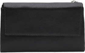 Чоловічий добротний шкіряний клатч-гаманець чорного кольору Ricco Grande (21927)