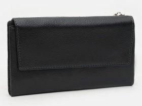 Чоловічий добротний шкіряний клатч-гаманець чорного кольору Ricco Grande (21927)