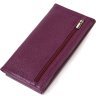 Фиолетовый женский кошелек из натуральной фактурной кожи с клапаном CANPELLINI (2421831) - 2