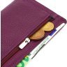 Фиолетовый женский кошелек из натуральной фактурной кожи с клапаном CANPELLINI (2421831) - 5