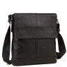 Мужская черная сумка через плечо из мягкой кожи Tiding Bag (15837) - 1