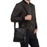 Мужская черная сумка через плечо из мягкой кожи Tiding Bag (15837) - 2
