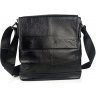 Мужская черная сумка через плечо из мягкой кожи Tiding Bag (15837) - 8