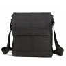Мужская черная сумка через плечо из мягкой кожи Tiding Bag (15837) - 10
