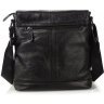 Мужская черная сумка через плечо из мягкой кожи Tiding Bag (15837) - 17