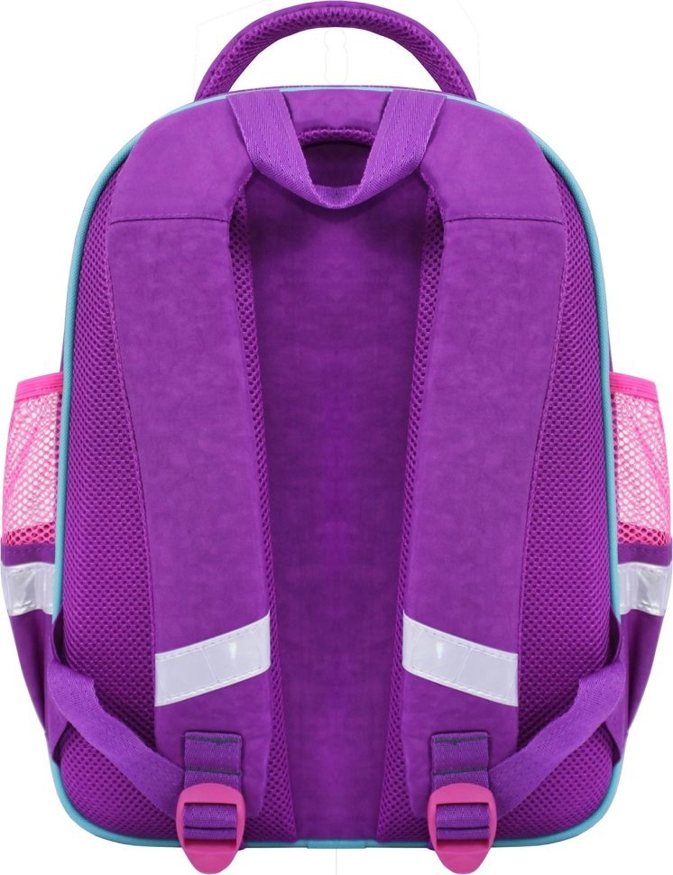 Фіолетовий рюкзак для школи з текстилю з однорогами Bagland (53695)
