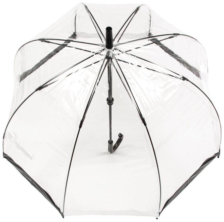 Зонт-трость женский Fulton Birdcage-1 L041 Black White (Механика, трость, прозрачный с черно-белыми вставками) 93795 modnotak фото №4