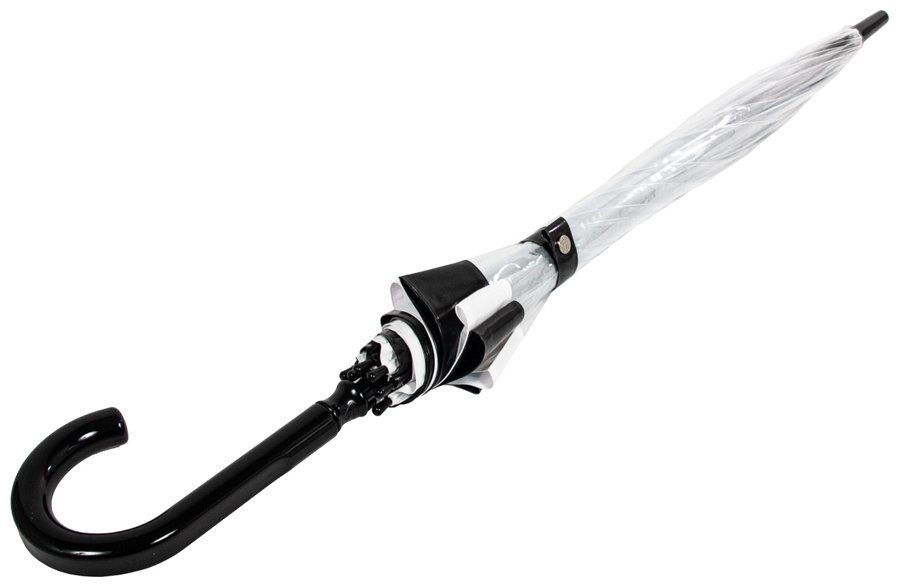 Зонт-трость женский Fulton Birdcage-1 L041 Black White (Механика, трость, прозрачный с черно-белыми вставками) 93795 modnotak фото №6