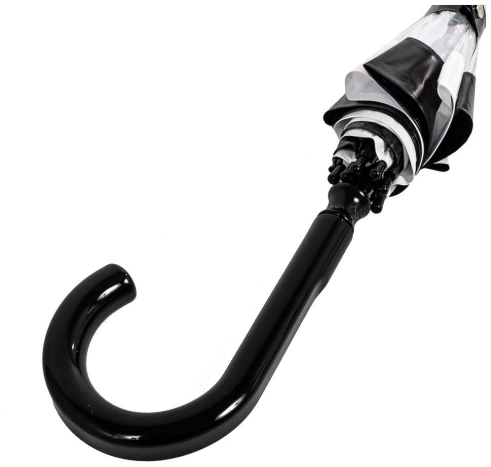 Зонт-трость женский Fulton Birdcage-1 L041 Black White (Механика, трость, прозрачный с черно-белыми вставками) 93795 modnotak фото №7
