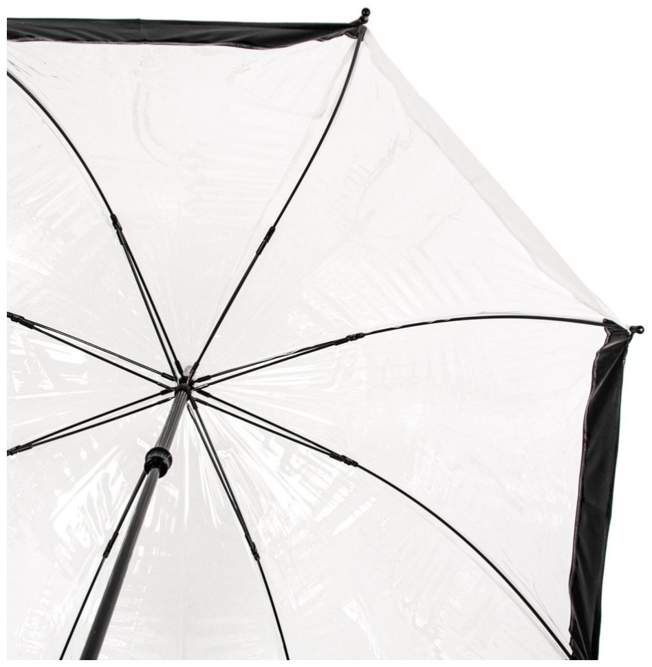 Зонт-трость женский Fulton Birdcage-1 L041 Black White (Механика, трость, прозрачный с черно-белыми вставками) 93795 modnotak фото №8