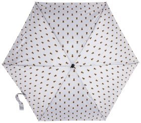 Мини-зонт женский Fulton Tiny-2 L501 Bees (механика, складной, серого цвета с принтом пчёл) 93895