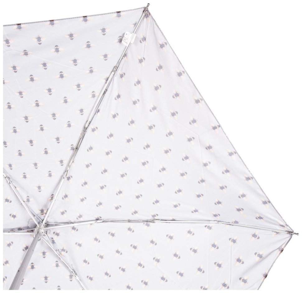 Мини-зонт женский Fulton Tiny-2 L501 Bees (механика, складной, серого цвета с принтом пчёл) 93895 modnotak фото №9