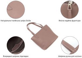 Просторная женская сумка с ручками из натуральной итальянской кожи темно-бежевого цвета Grande Pelle (19077)