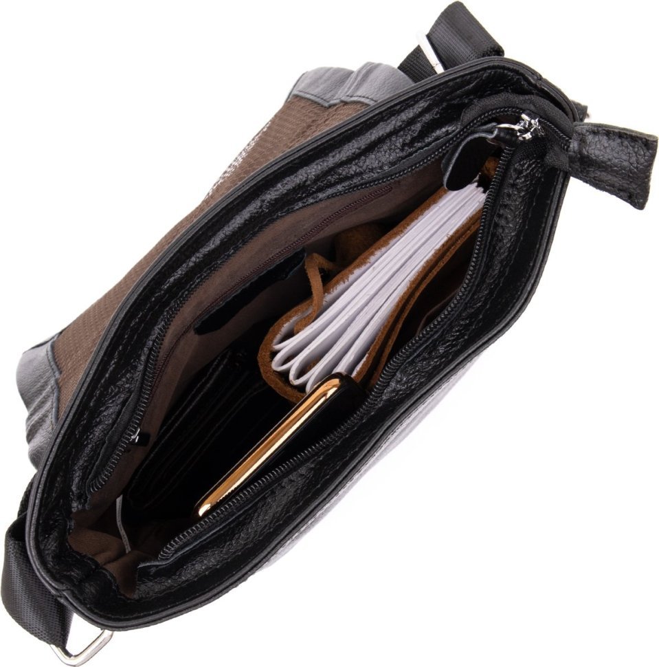 Мужская классическая сумка из натуральной кожи на плечо с клапаном Vintage (20410)