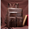 Сумка-рюкзак для ноутбука из винтажной кожи коричневого цвета Vintage (20035) - 9