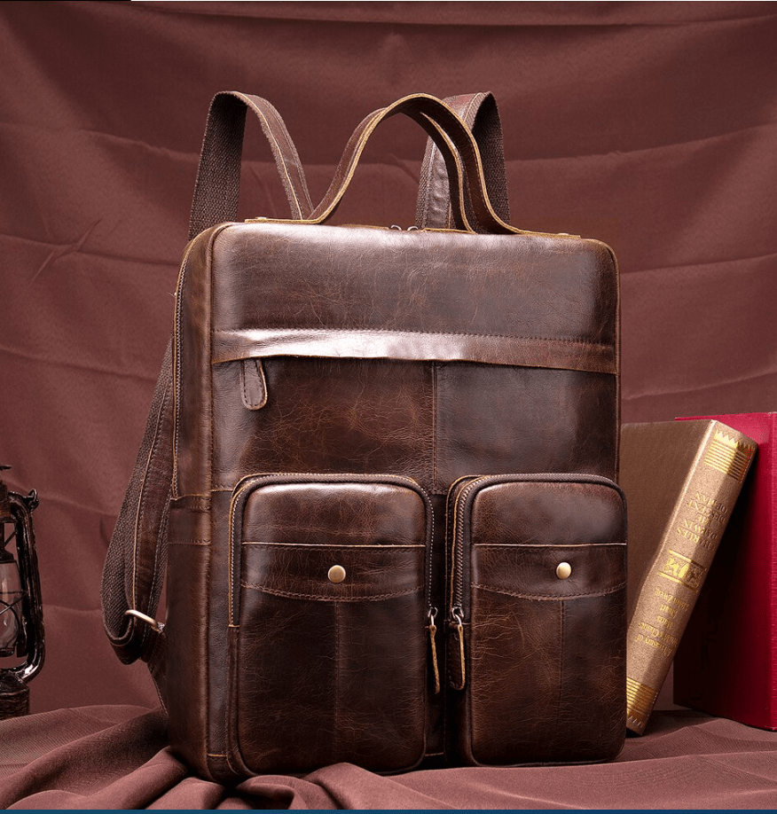 Сумка-рюкзак для ноутбука з вінтажній шкіри коричневого кольору Vintage (20035)