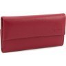 Довгий гаманець червоного кольору з фактурної шкіри на кнопці Tony Bellucci (10823)