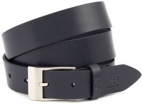 Деловой ремень под брюки с оригинальной пряжкой Grande Pelle (35414)