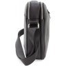 Вертикальная черная сумка из натуральной кожи с серебристой фурнитурой Leather Collection (11133) - 2