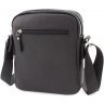 Вертикальная черная сумка из натуральной кожи с серебристой фурнитурой Leather Collection (11133) - 3