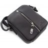 Вертикальна чорна сумка з натуральної шкіри з сріблястою фурнітурою Leather Collection (11133) - 6
