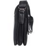 Черная мужская наплечная сумка из мягкой кожи с клапаном DESISAN (19145) - 3