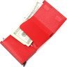 Красная карманная визитница из фактурной кожи KARYA (2420981) - 4