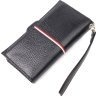 Якісний чоловічий гаманець-клатч з натуральної крупнозернистої шкіри з декоративними смужками KARYA (2421181) - 2