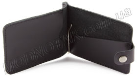 Черный зажим для купюр с фиксацией на кнопку ST Leather (17826) - 2