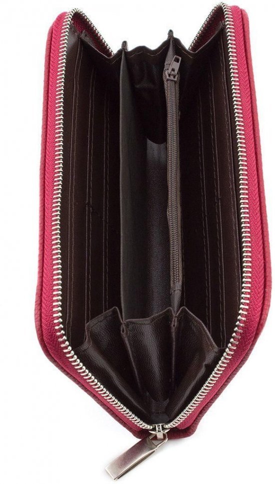 Жіночий темно-червоний гаманець з шкірозамінника на блискавці Kivi (17960)