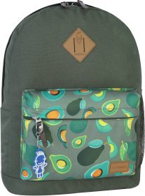 Текстильний рюкзак у кольорі хакі з принтом авокадо Bagland (55695)