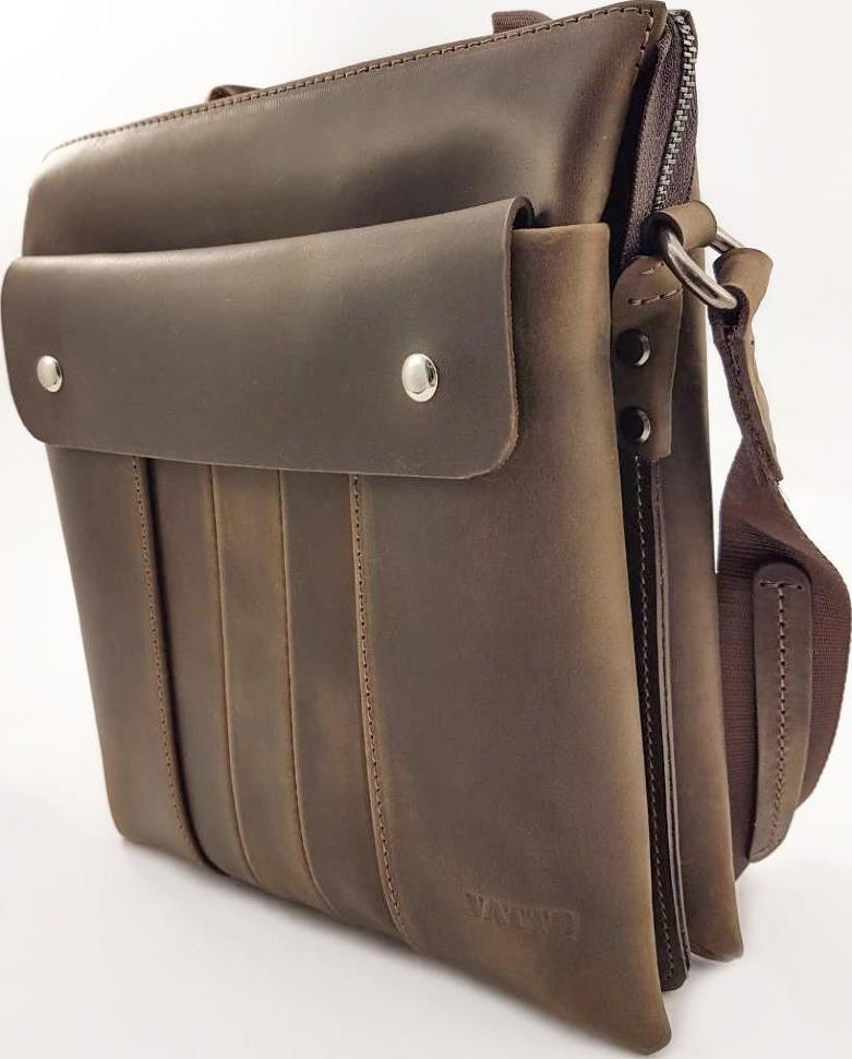 Шкіряна сумка коричневого кольору з ручкою VATTO (11837)