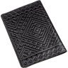 Шкіряна обкладинка на паспорт з ромбами чорного кольору SHVIGEL (2413973) - 2