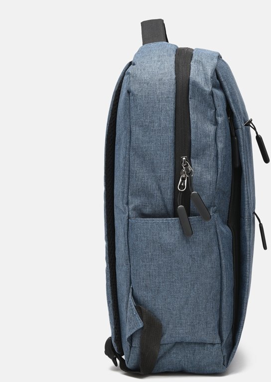 Чоловічий рюкзак синього кольору з поліестеру із відсіком під ноутбук Monsen (56895)