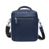 Мужская повседневная кожаная сумка-барсетка синего цвета Issa Hara (21180) - 1