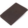 Матова шкіряна обкладинка для документів у коричневому кольорі Shvigel (2416517) - 2