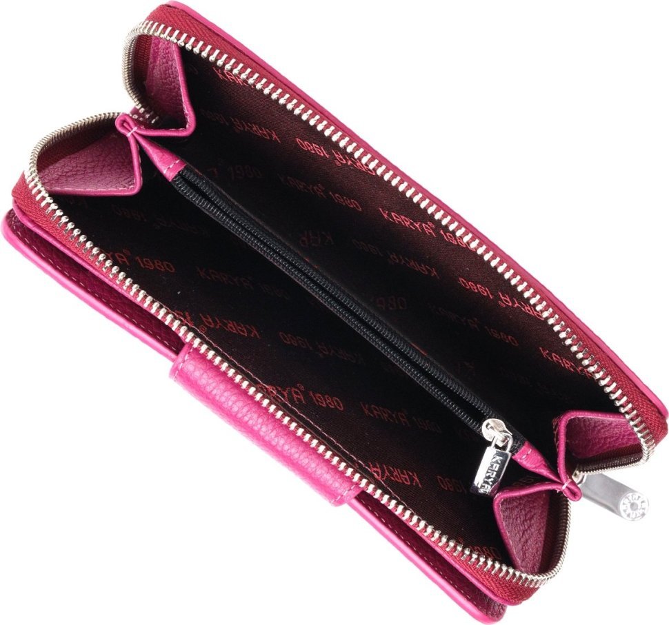 Яскравий місткий жіночий гаманець із натуральної шкіри високої якості KARYA (2421160)
