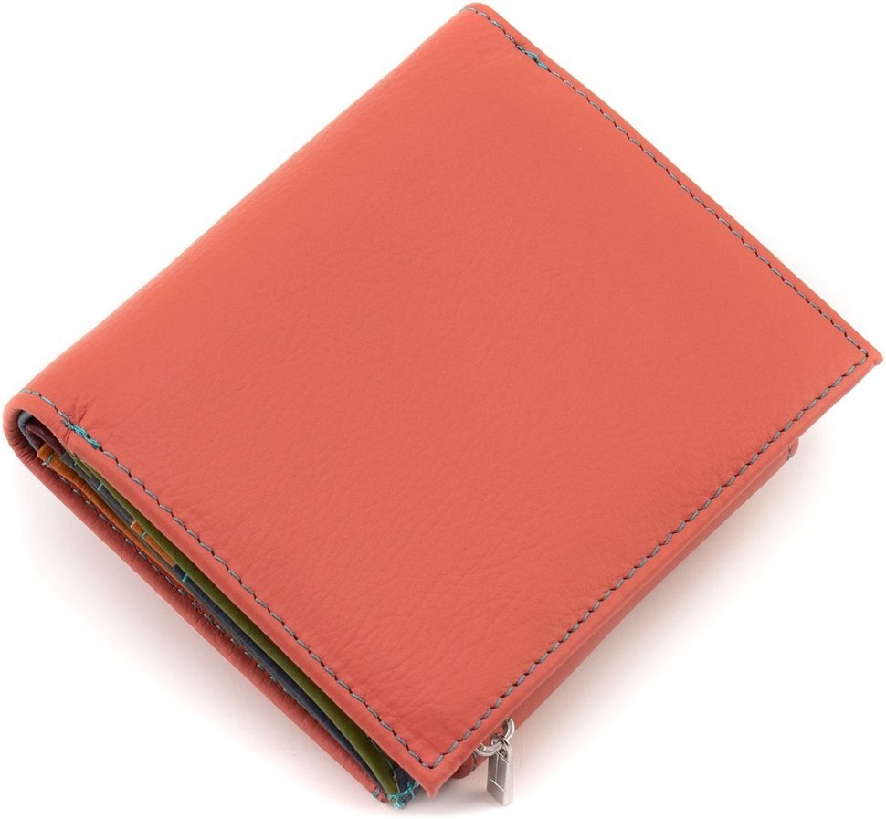Шкіряний жіночий гаманець насиченого рожевого кольору з автономною монетницею ST Leather 1767295